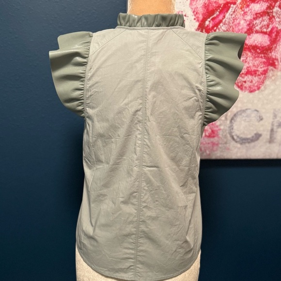 MELISSA NEPTON Reese Sage Ruffled Cap Sleeve Blouse XS - Picture 5 of 12